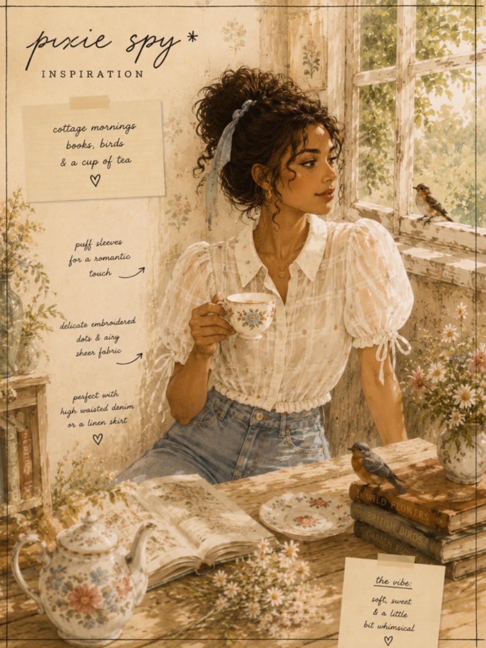 Petite Studio New York embroidered sheer blouse with matching camisole in size X - Picture 11 of 11
